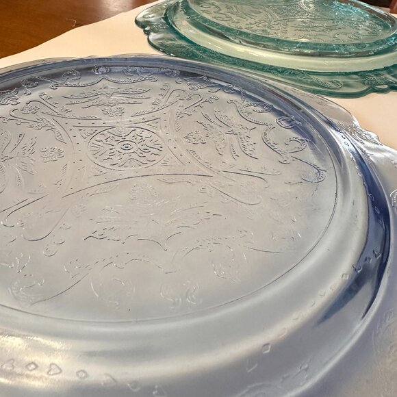 Depression / Federal Glass Plate Madrid Pattern Blues - Picture 7 of 7